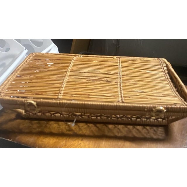 20th Century Cool Retro MCM bamboo decor basket 26" tall For Sale - Image 9 of 18