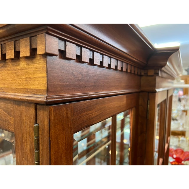 Reduced Knob Creek Mission Style Cherry 2 Piece China Hutch and Buffet For Sale In Las Vegas - Image 6 of 13