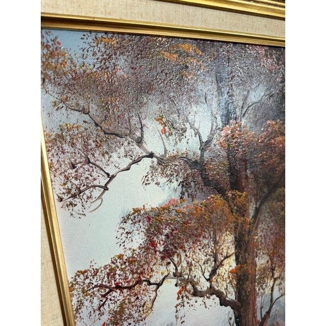 Vintage 1960s Framed, Signed Oil on Canvas Landscape Painting For Sale - Image 10 of 11