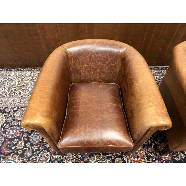 Laura Ashley Club Chairs in Sheep Leather, Set of 2 For Sale - Image 5 of 12