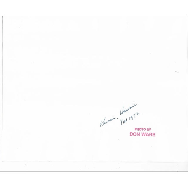 1972 black and white photograph by Los Angeles photographer Don Coleman Ware (1921-2006) of a the beach at Kauai, HI....