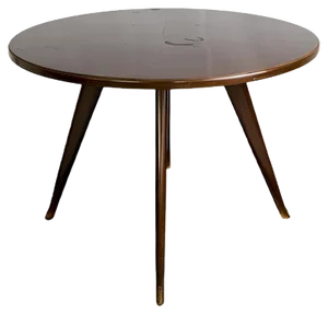 Vintage Italian Mahogany Round Side Table in the Style of Osvaldo Borsani, 1950s