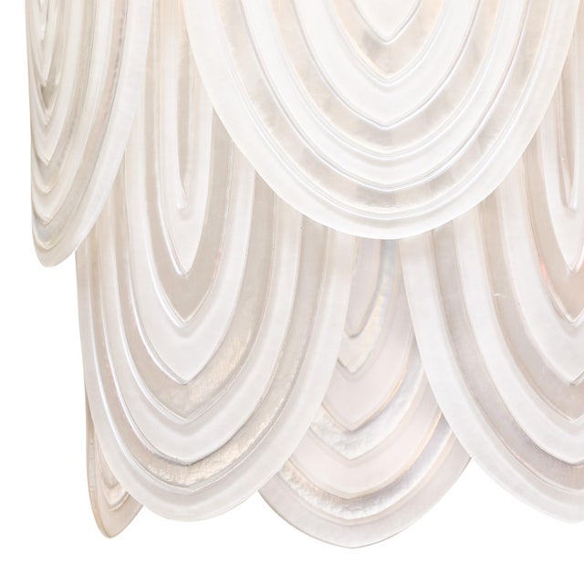 White Murano Glass Art Deco Chandelier For Sale - Image 8 of 9