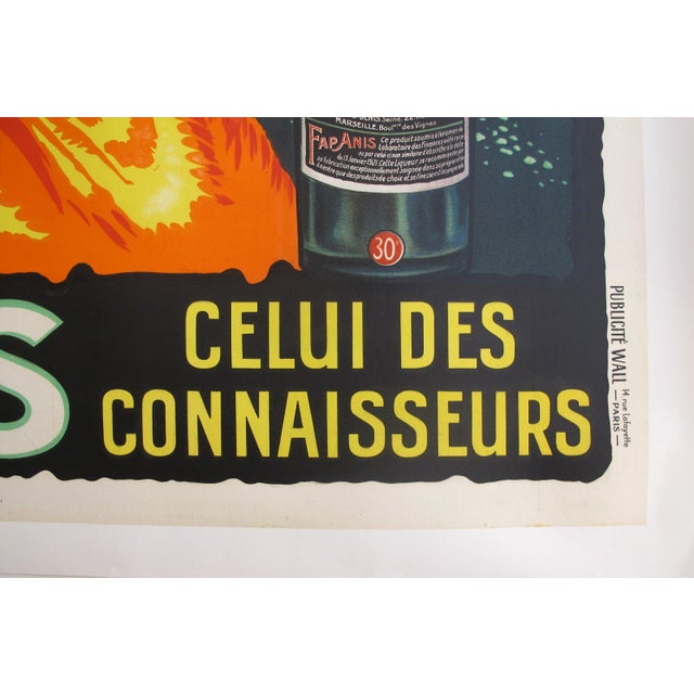 1935 Original French Art Deco Alcohol Poster, Fap'Anis For Sale - Image 4 of 5