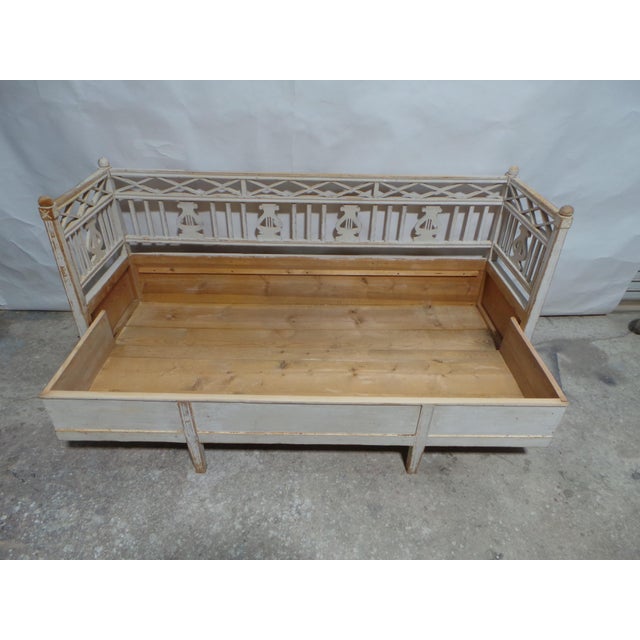 Swedish Gustavian 100% Original Painted Sofa Bed For Sale - Image 11 of 15