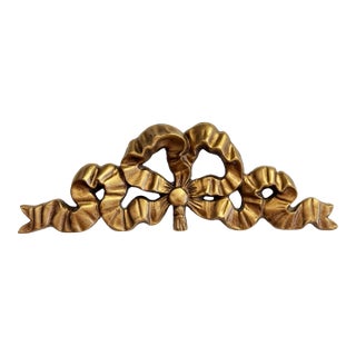 Vintage Wood Ribbon Wall Swag Embellishment For Sale