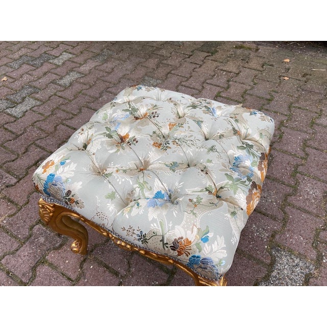 1980 Artisan Louis XVI Gold Pistachio Beech Bench For Sale - Image 6 of 7