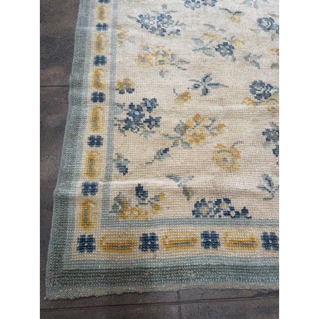 1920s Portuguese Rug With Allover Floral Design For Sale - Image 4 of 6