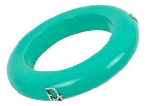Christian Dior Bracelet Bangle Turquoise Acrylic and Silver Dior Logos