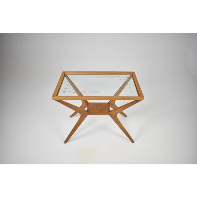 Italian Glass and Wood Coffee Table in the Style of Cesare Lacca, 1940s–50s For Sale - Image 6 of 13