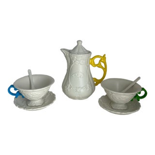 1990s Seletti I-Ware’s Collection Tea Set With 2 Cups/Saucers/Teaspoons - 8 pcs For Sale