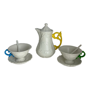 1990s Seletti I-Ware’s Collection Tea Set With 2 Cups/Saucers/Teaspoons - 8 pcs