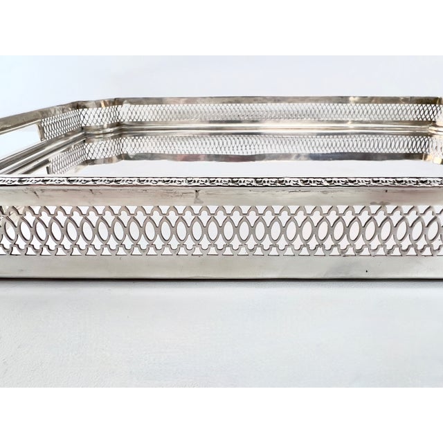 Italien Silver Rectangular Tray For Sale - Image 7 of 13