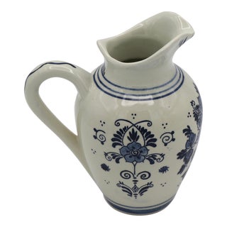 1940s Blue and White Delft Pitcher For Sale