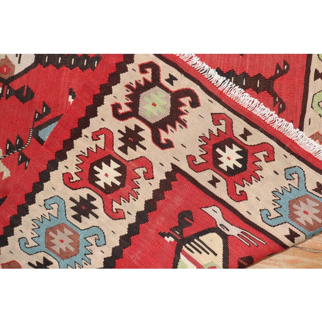 Vintage Zabihi Collection Square Turkish Kilim - 7' x 8' For Sale - Image 4 of 9
