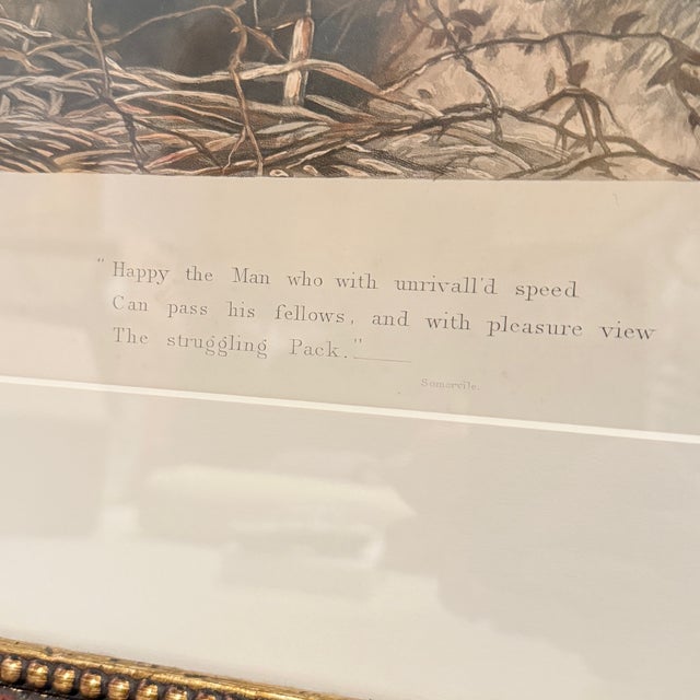 Brown Framed Fores’s National Sports, Fox Hunting Engraving For Sale - Image 8 of 10