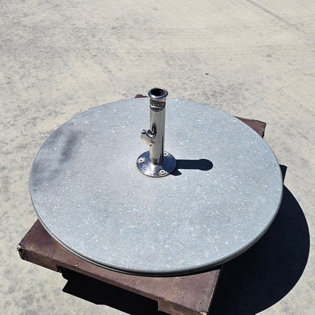 Tuuci Free-Standing Galvanized Steel Round Master Umbrella Base Stand 145 Lb. For Sale - Image 4 of 12