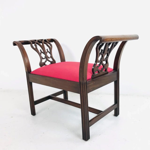 Wood 18th Century Carved Mahogany Chippendale Window Seats / Benches - A Pair For Sale - Image 7 of 12