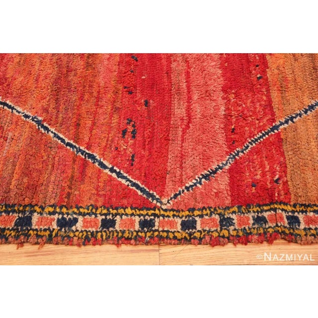 Nazmiyal Collection Vintage Red Shag Moroccan Rug For Sale - Image 4 of 8
