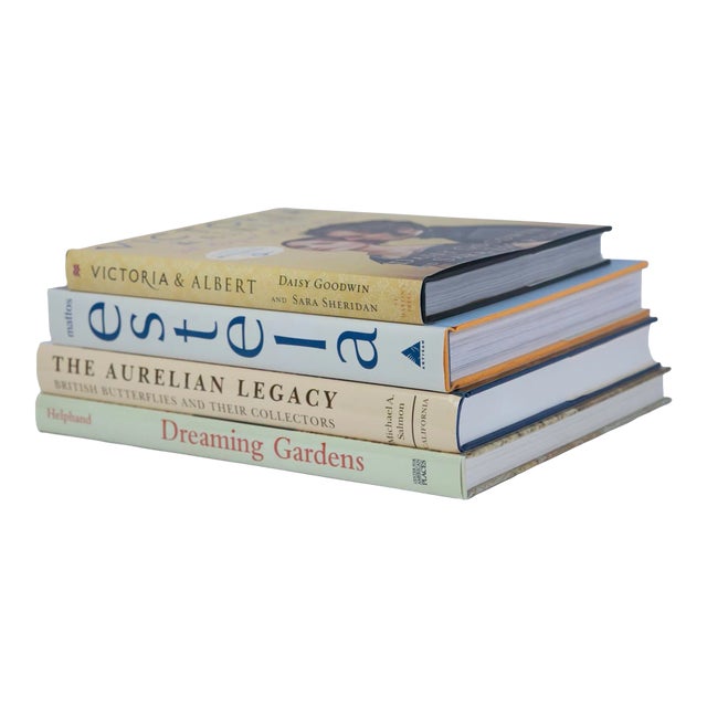 Decorative Books - Buttercream Coffee Table Stack - 4 Cream Books For Sale
