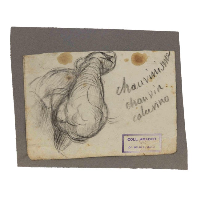 Luigi Galli, Chauvinism, 19th Century, Pencil on Paper For Sale