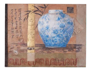 Oil Painting Still Life Collage on Burlap