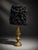 Late 19th Century Ornate Gold Table Lamp With Black Textured Statement Shade For Sale - Image 4 of 5