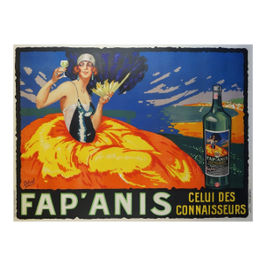 Large 5' Foot French Fap'Anis Drink Advertising Poster by Delval, 1935