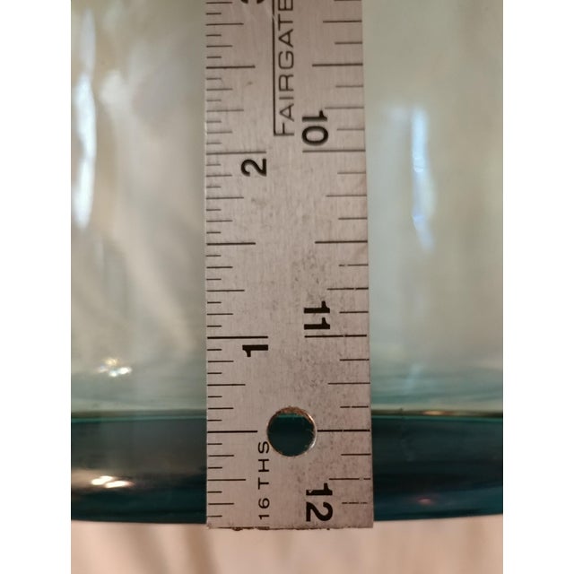 Vintage Turquoise Blue Green Art Glass Vase Bottle For Sale In Miami - Image 6 of 11