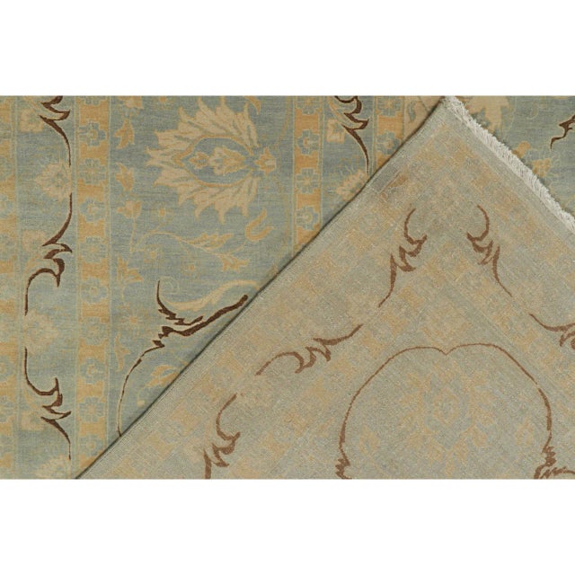 Textile Classic Tabriz Style Rug in Blue & Beige Floral Patterns For Sale - Image 7 of 7