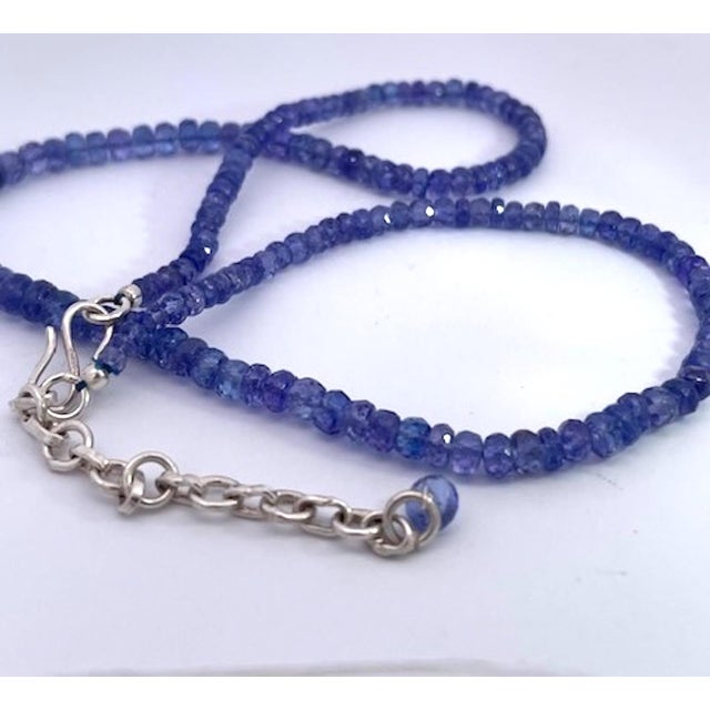 Tanzanite Beads on Chain Silver For Sale - Image 9 of 9