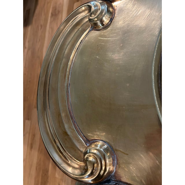 Vintage Hollywood Regency Brass Tray Top on Faux Bamboo Base Coffee Table For Sale - Image 13 of 14