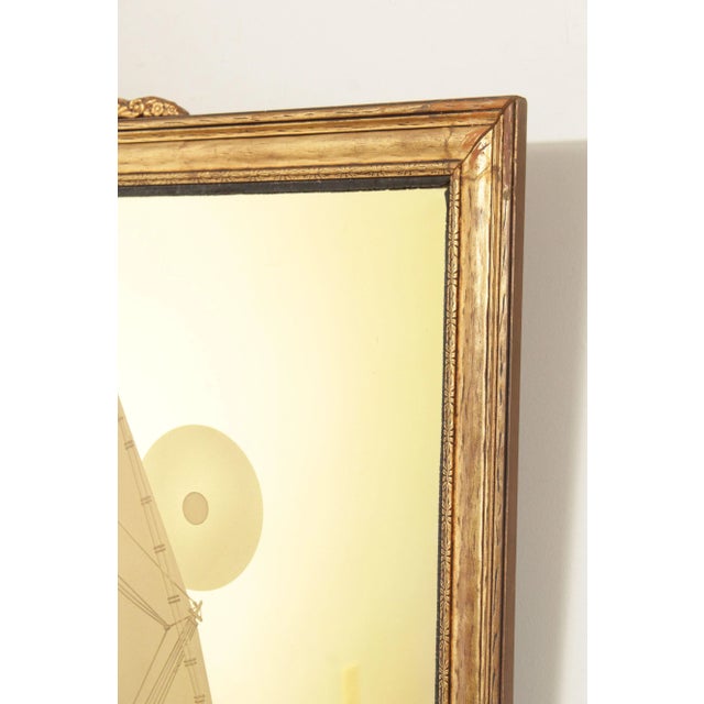 Vintage Gilt Frame Etched Masted Ship Wall Mirror For Sale In Philadelphia - Image 6 of 13