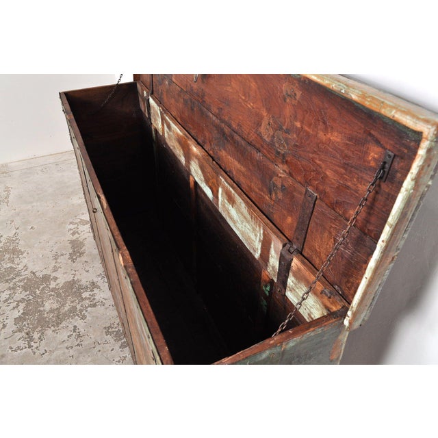Large Indian Teak Chest, 1960s For Sale - Image 13 of 15