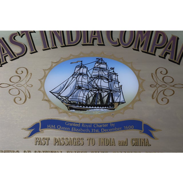 Wood Vintage British East India Company Sailing Ship Reverse-Glass Pub Mirror For Sale - Image 7 of 18