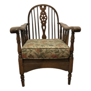 Beech and Ash Wheel Back Reclining Chair, 1930s For Sale