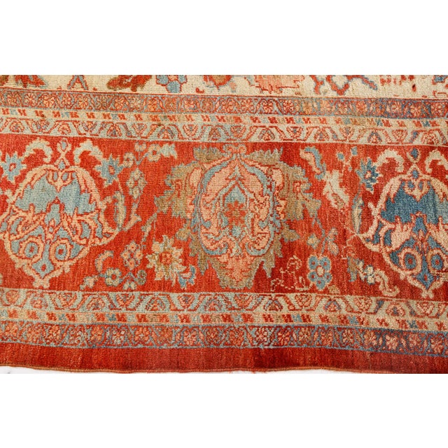 1900s Persian Sultanabad Beige, Blue, Brown, Pink and Red Rug For Sale In New York - Image 6 of 8