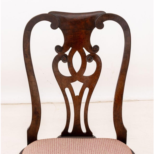 Brown Mid Queen Anne Style Mahogany Chairs, Associated Pair For Sale - Image 8 of 11