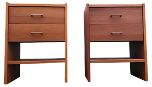 Vintage Danish Teak Nightstands, 1970s, Set of 2