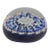 Murano Style Art Glass Paperweight Round Dark Blue Millefori Flower Design 4849b For Sale