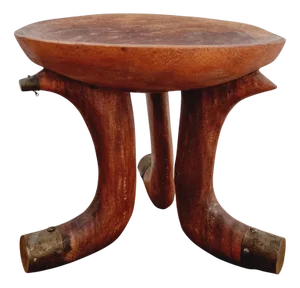 Tribal Stool with Brass Details, 1890s