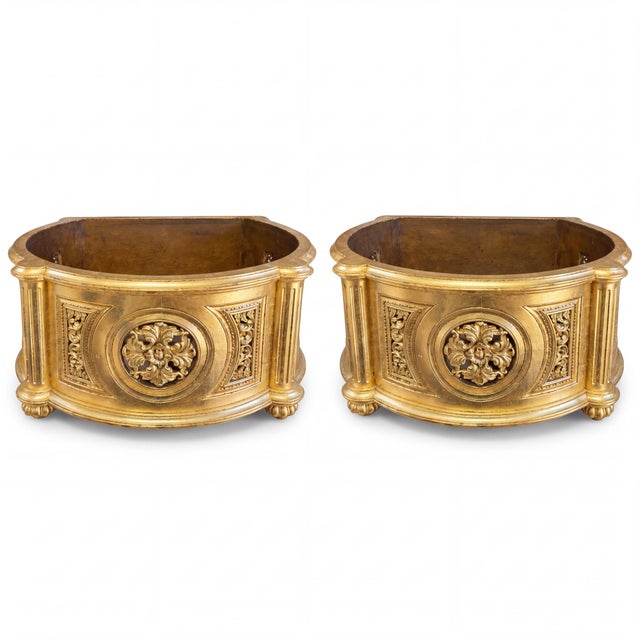 Large Scale French Neoclassical Style Giltwood Planters Att. Christopher Guy For Sale - Image 10 of 11