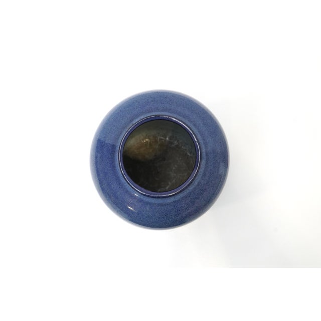 Mid-Century Modern Vintage Blue-Glazed Cylindrical Vase by Roger Vandeweghe for Amphora, 1960s For Sale - Image 3 of 8