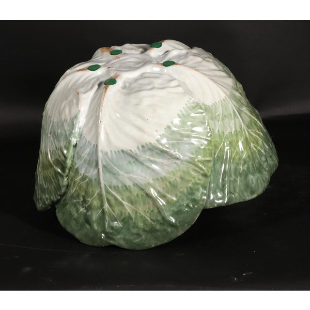 French Faience Tromp l'Oeil Strasbourg Factory Cabbage Tureen and Cover For Sale - Image 17 of 18