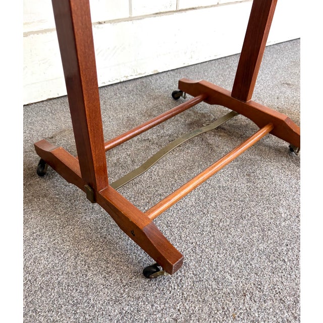 1960s Fratelli Reguitti Midcentury Italian Walnut Valet Stand on Casters For Sale - Image 5 of 5