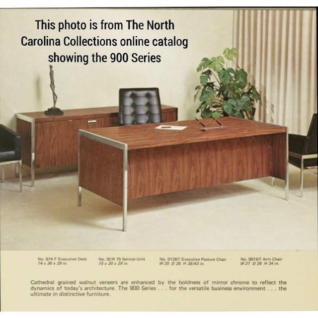 1960s Mid-Century Modern Executive Desk Credenza Set Ge Series 900 Myrtle Desk Co 1960s, 2 Pieces For Sale - Image 5 of 17