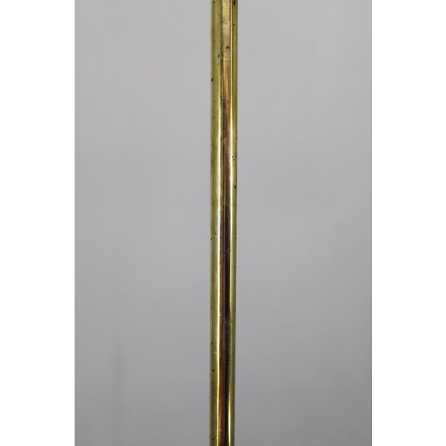 Art Deco Brass, Glass, and Aluminum Chandelier with Cream Glass, Czechoslovakia, 1930s For Sale - Image 9 of 14