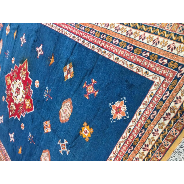 Nice large midcentury Berber Moroccan rug, with beautiful tribal design with a central medallion and beautiful colors with...