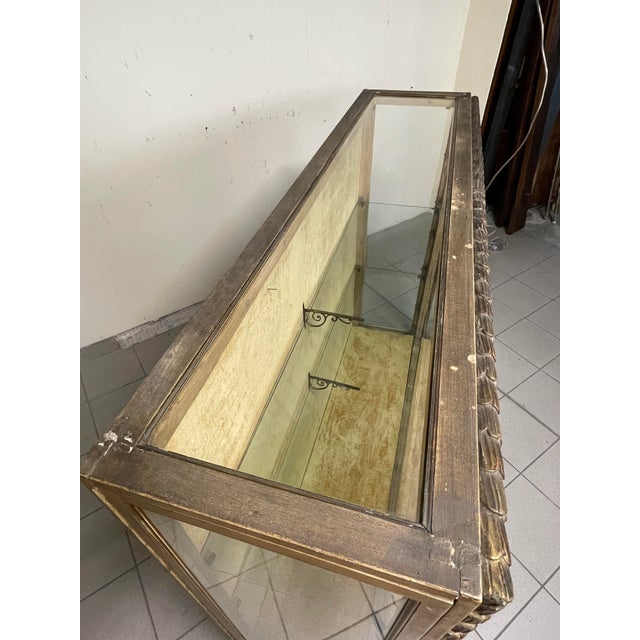 Vintage Display Cabinet with Carved and Gilded Wooden Frame, 1940s For Sale - Image 11 of 18