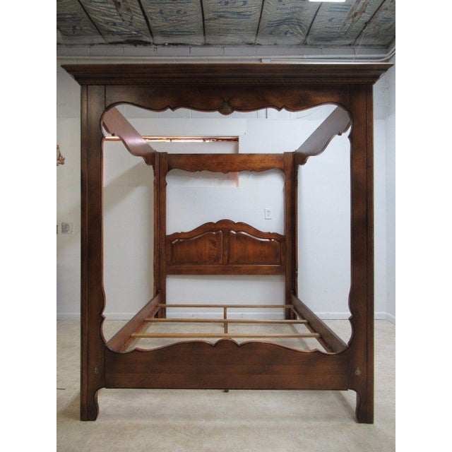 Ethan Allen Country French Queen Size Canopy Bed Chairish
